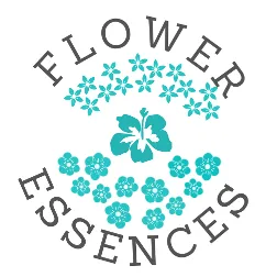 flower essences icon with turquoise flowers in the middle