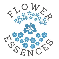 flower essences icon with blue flowers in the middle