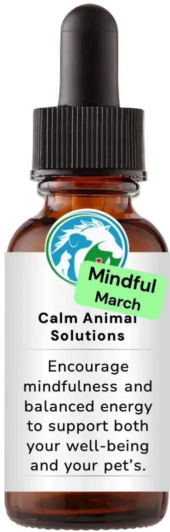 brown dropper bottle with animal communicator Catherine Winfree's Calm Animal Solutions label 