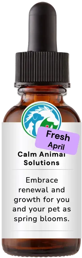 brown dropper bottle with animal communicator Catherine Winfree's Calm Animal Solutions label 