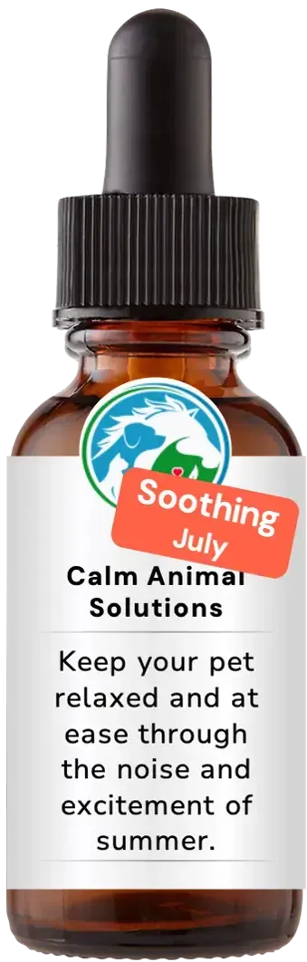 brown dropper bottle with animal communicator Catherine Winfree's Calm Animal Solutions label 