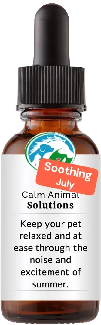 brown dropper bottle with animal communicator Catherine Winfree's Calm Animal Solutions label 