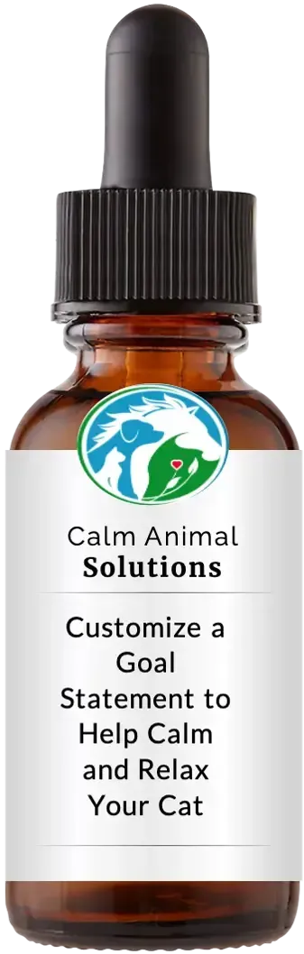 brown dropper bottle with animal communicator Catherine Winfree's Calm Animal Solutions label 