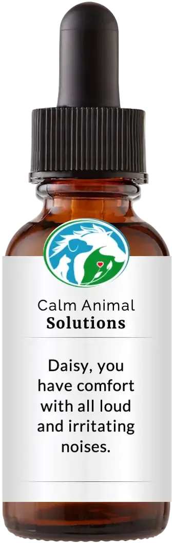 brown dropper bottle with animal communicator Catherine Winfree's Calm Animal Solutions label 