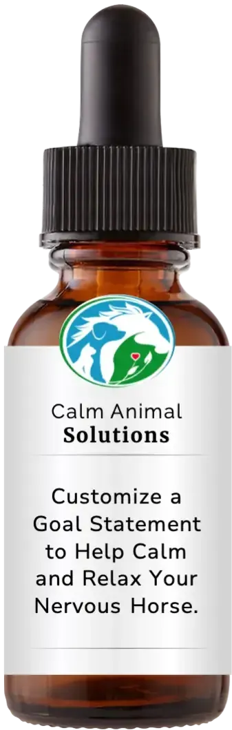 brown dropper bottle with animal communicator Catherine Winfree's Calm Animal Solutions label 