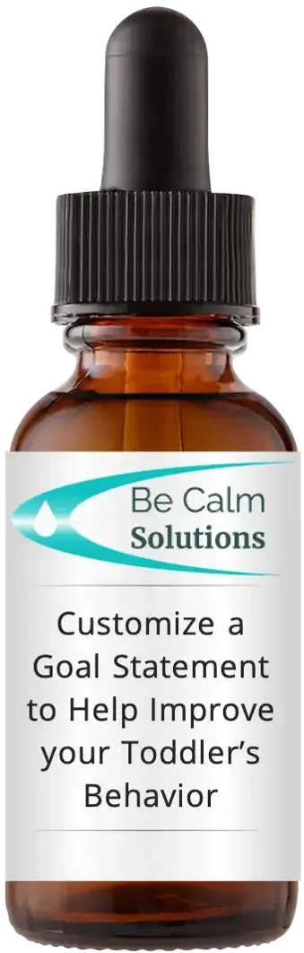 brown dropper bottle with Catherine Winfree's Be Calm Solutions label