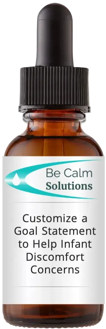 brown dropper bottle with Catherine Winfree's Be Calm Solutions label