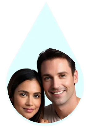 ai smiling couple inside aqua drop