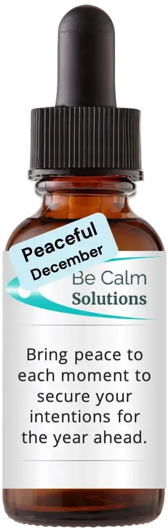 brown dropper bottle with Catherine Winfree's Be Calm Solutions label