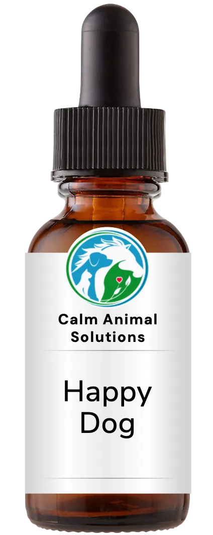 brown dropper bottle with animal communicator Catherine Winfree's Calm Animal Solutions label 