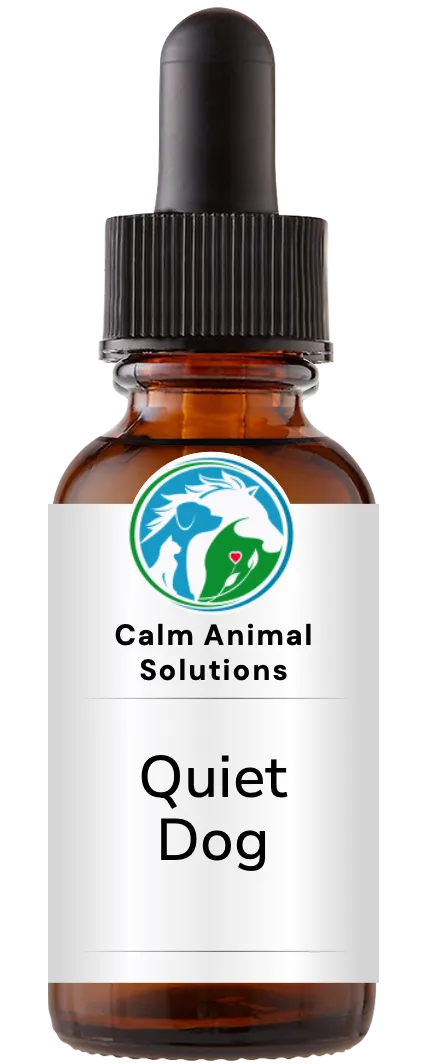 brown dropper bottle with animal communicator Catherine Winfree's Calm Animal Solutions label 