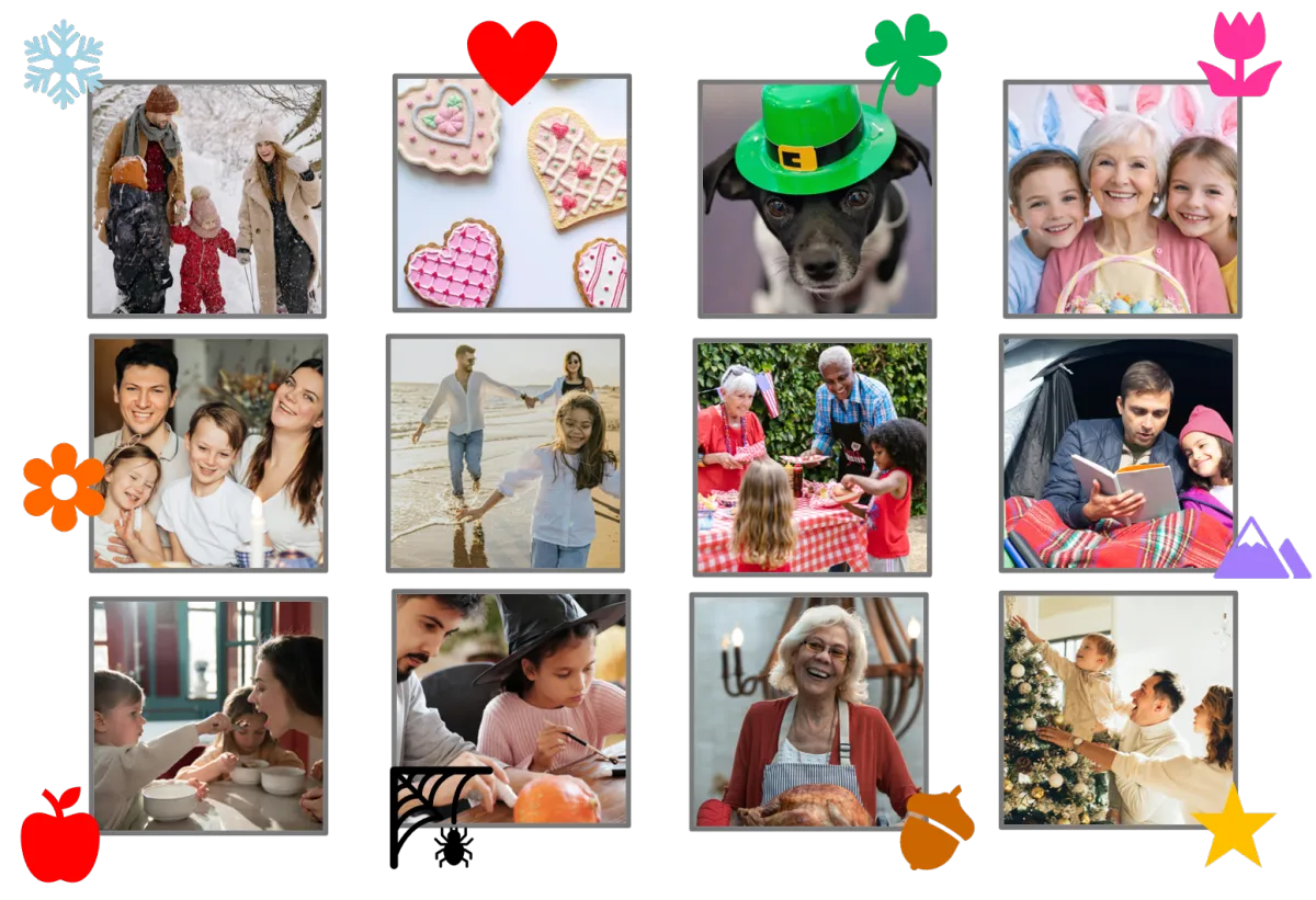 collage of four success photos and four affirmations