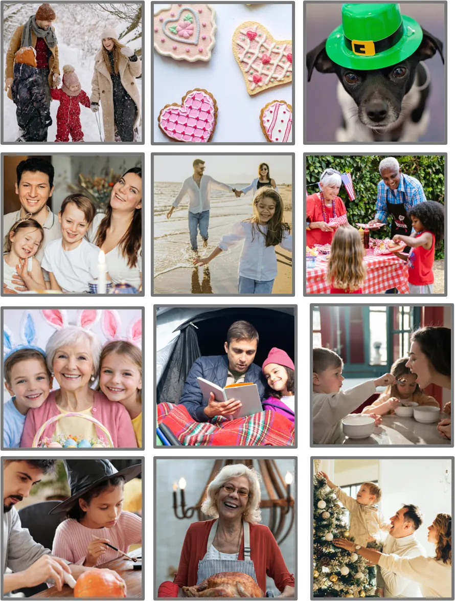 collage of four success photos and four affirmations