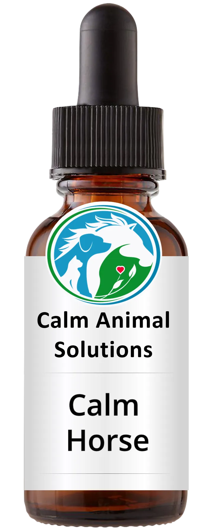 1 amber dropper bottle with Calm Animal Solutions label