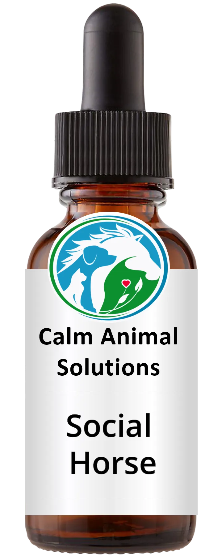1 amber dropper bottle with Calm Animal Solutions label