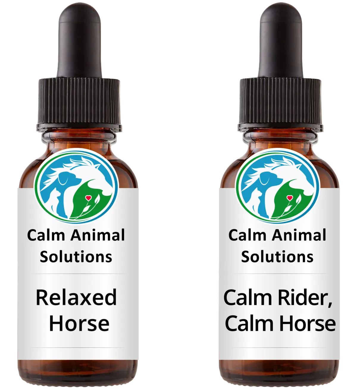 Calm Animal Solutions flower essence bottles Relaxed Horse For the Horse That Spooks, Startles, or Stays on High Alert and Calm Rider, Calm Horse For the Horse That Is Calmer With a Confident Rider