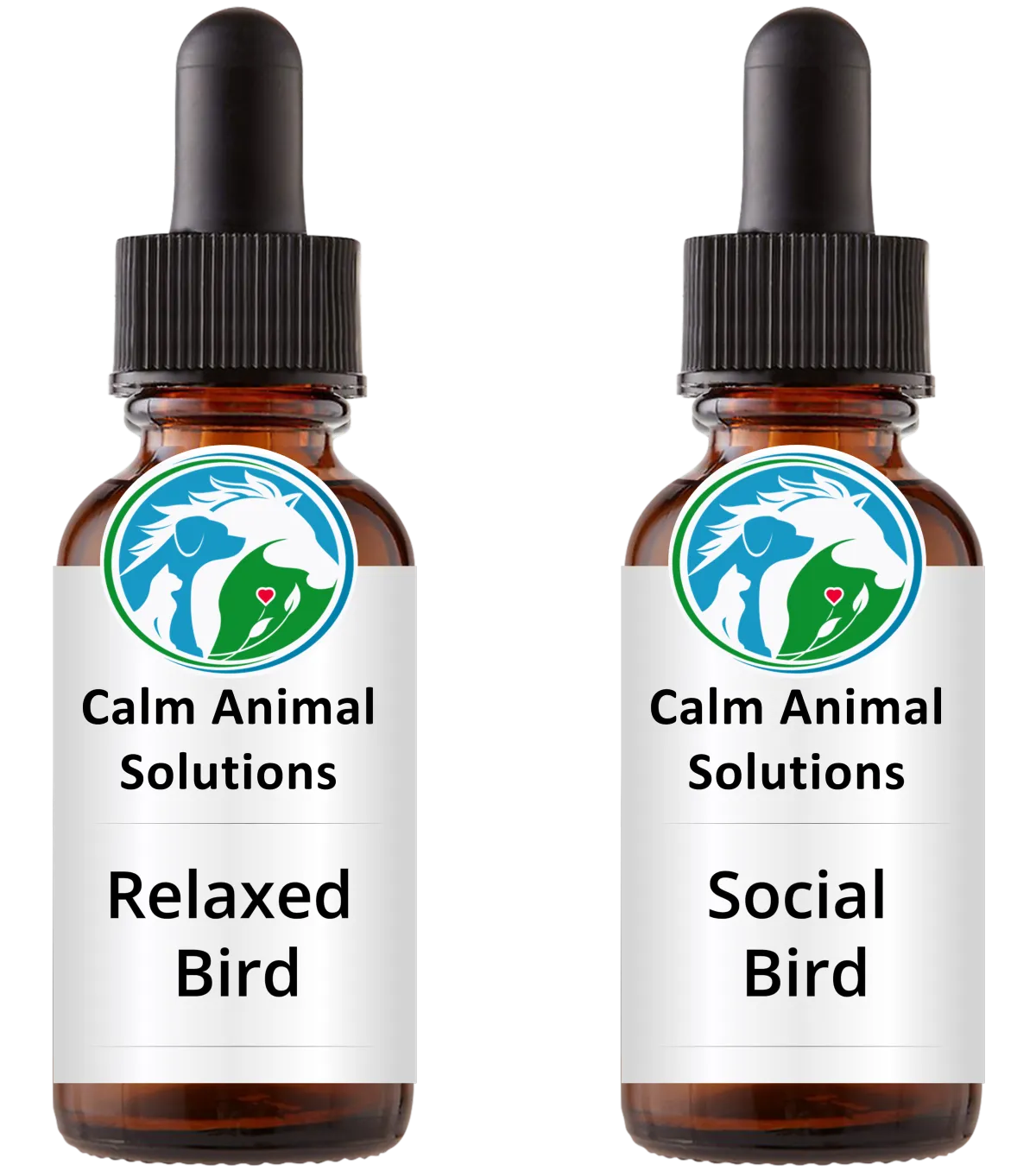 Calm Animal Solutions Bird Stress Relief  with Relaxed Bird for Natural Support for Lonely, Bored, and Feather-Plucking Birds and Social Bird for Natural Support for Bird Aggression, Biting, and Flock Tension