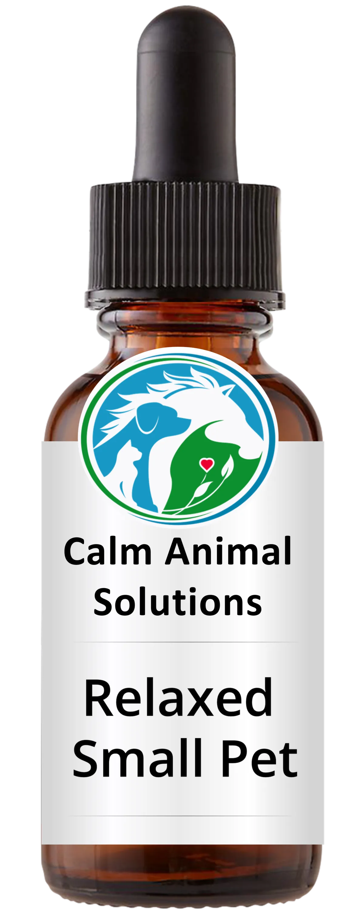Relaxed Small Pet flower essence blend bottle by Calm Animal Solutions — natural support for hiding, loneliness, and fur-chewing in small pets