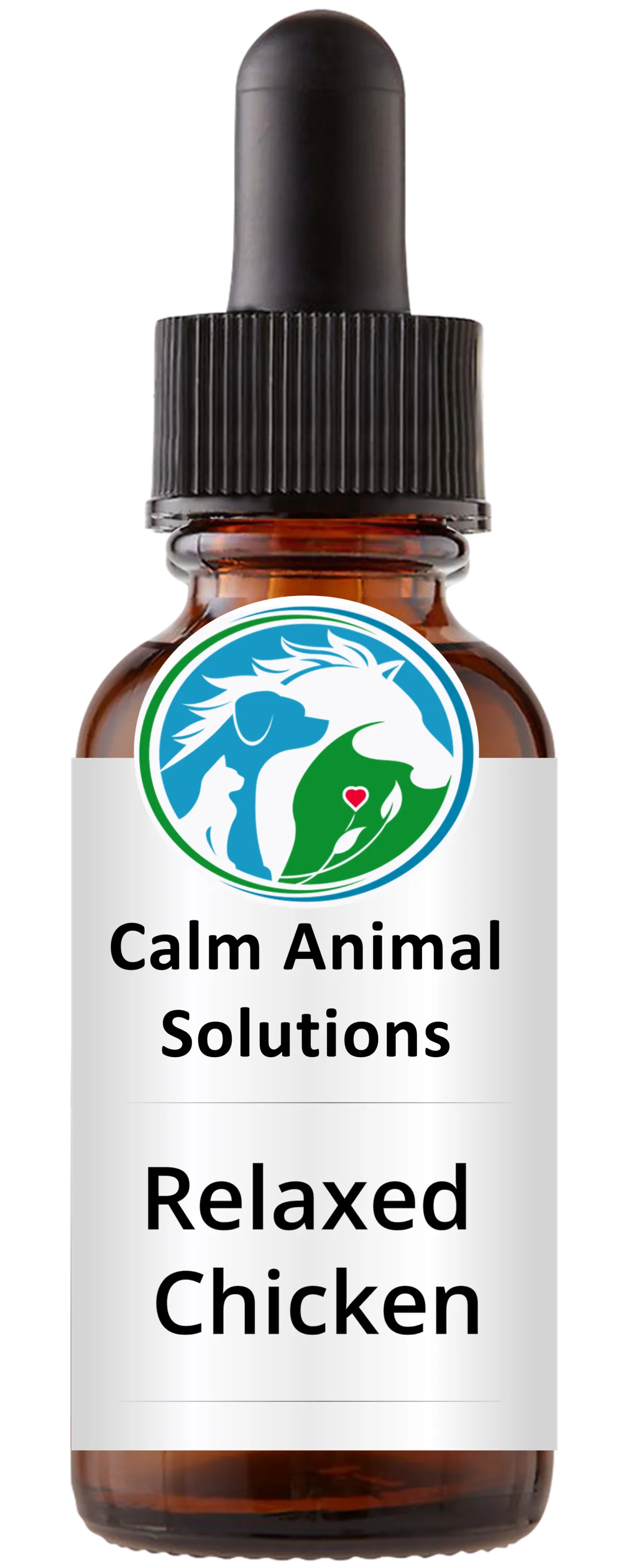 Relaxed Chicken flower essence blend bottle by Calm Animal Solutions — Calming Support for Fear, Broodiness & Molting