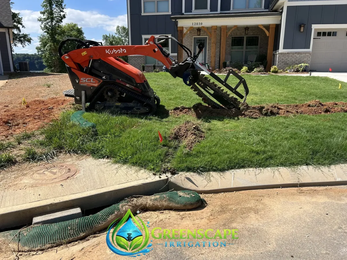 French drain installation project in Ooltewah, TN