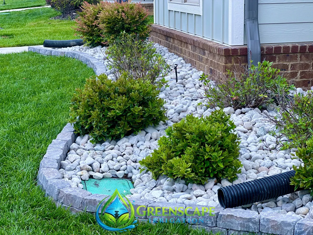 Landscaping with rock and mulch in Ooltewah, TN
