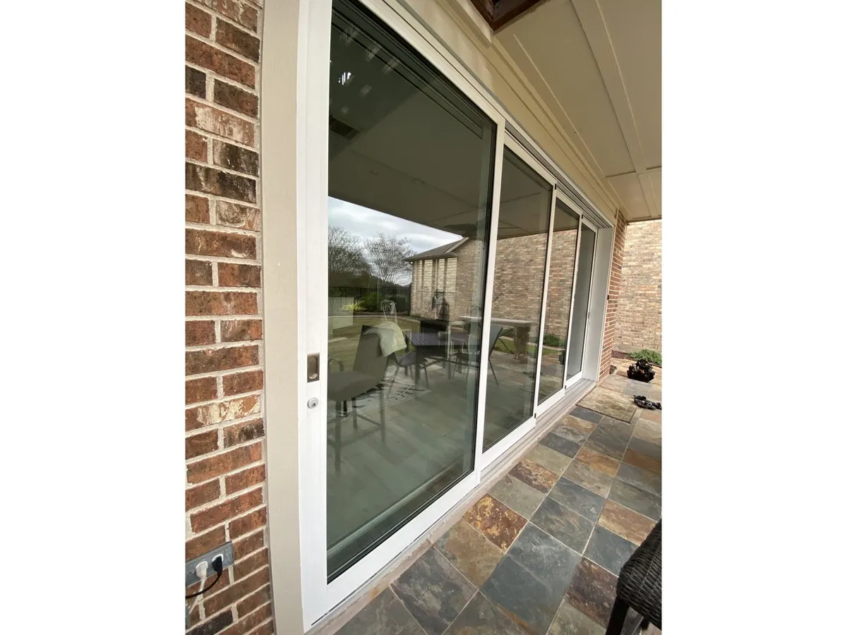 Large sliding glass patio doors, exterior view