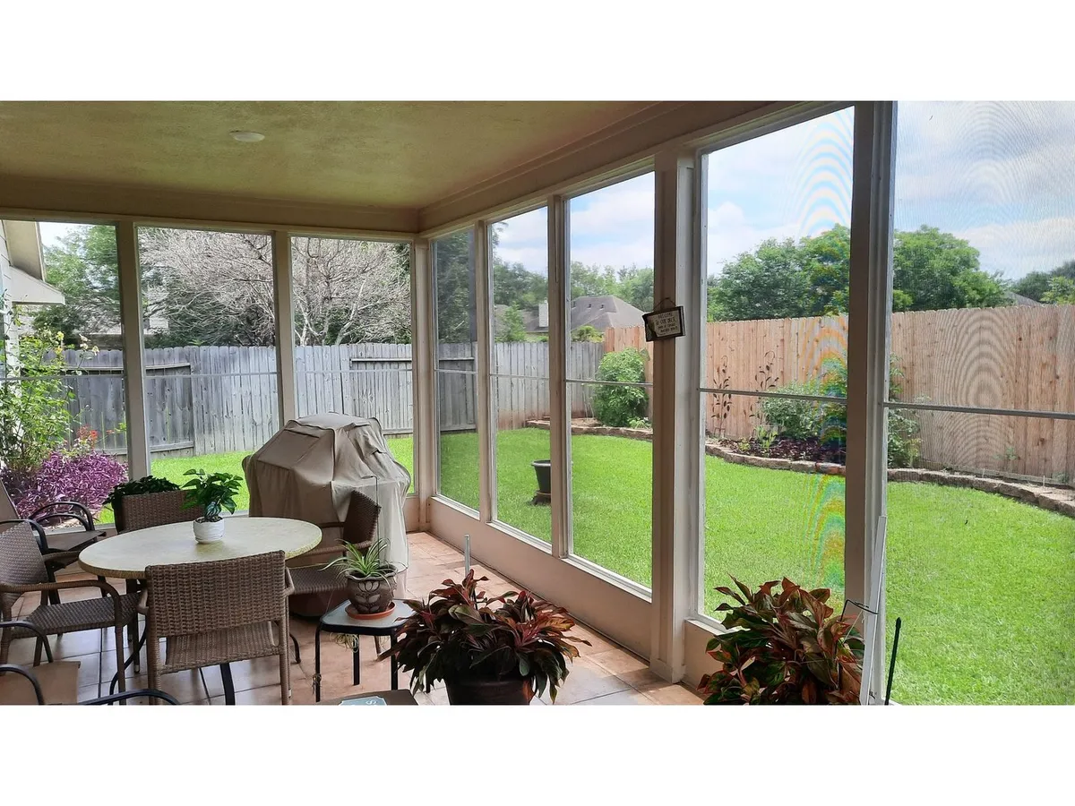 Screened patio interior view