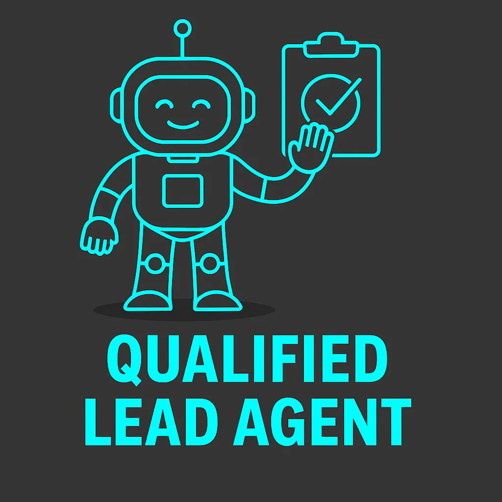Stylized funnel and checkmark icon in navy blue and grey representing Qualified Lead Agent service by Agents One"