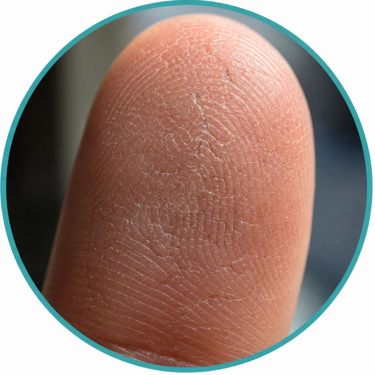 Close-up of a fingerprint demonstrating OnPointe Alliance's expertise in assisting clients with difficult-to-capture fingerprints.