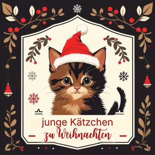 Kätzchen zu Weihnachten
