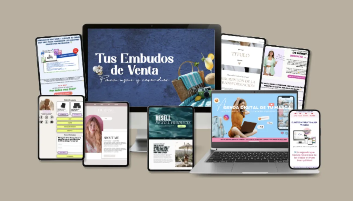 Mockup of sales funnels displayed on laptop screens - Bono 2