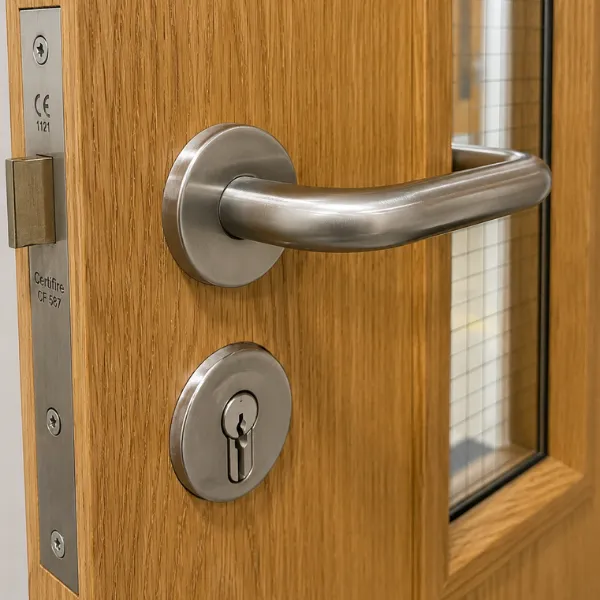 A fire door handle we fitted in Blackwood