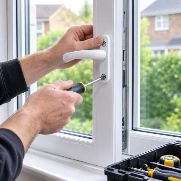 UPVC window repair in progress