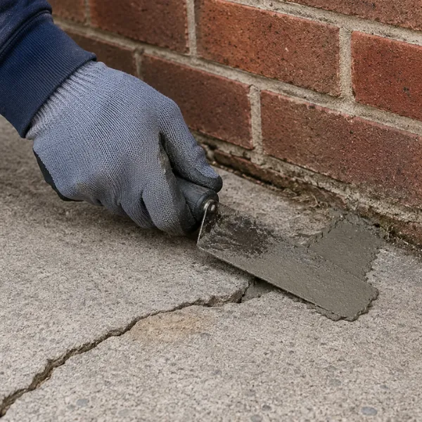 Repairing a cracked concrete slab in Caerphilly