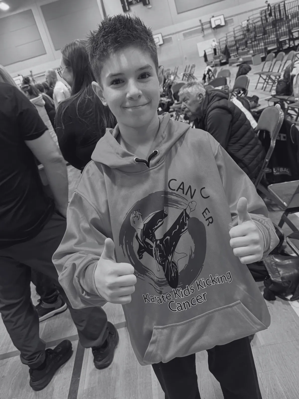 Tyler Killoran Team GB athlete supporting karate kids kicking cancer charity