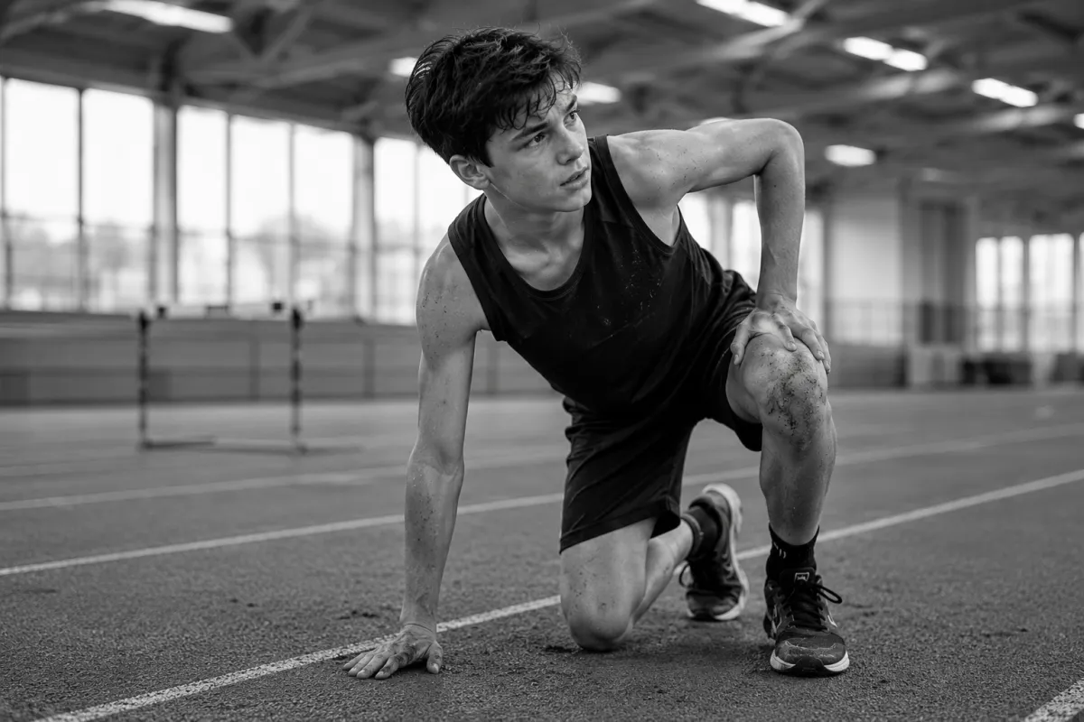 Young athlete showing resilience after a setback