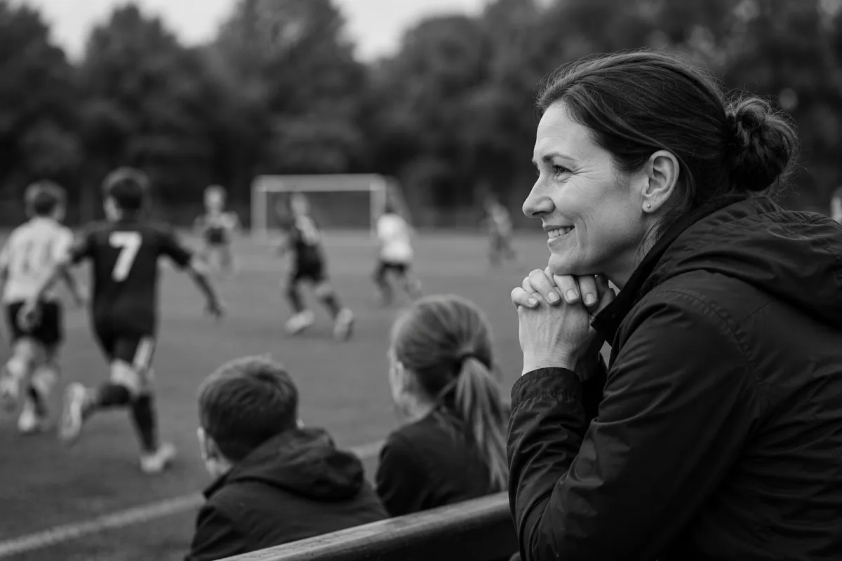 Supportive parent encouraging a young athlete during competition