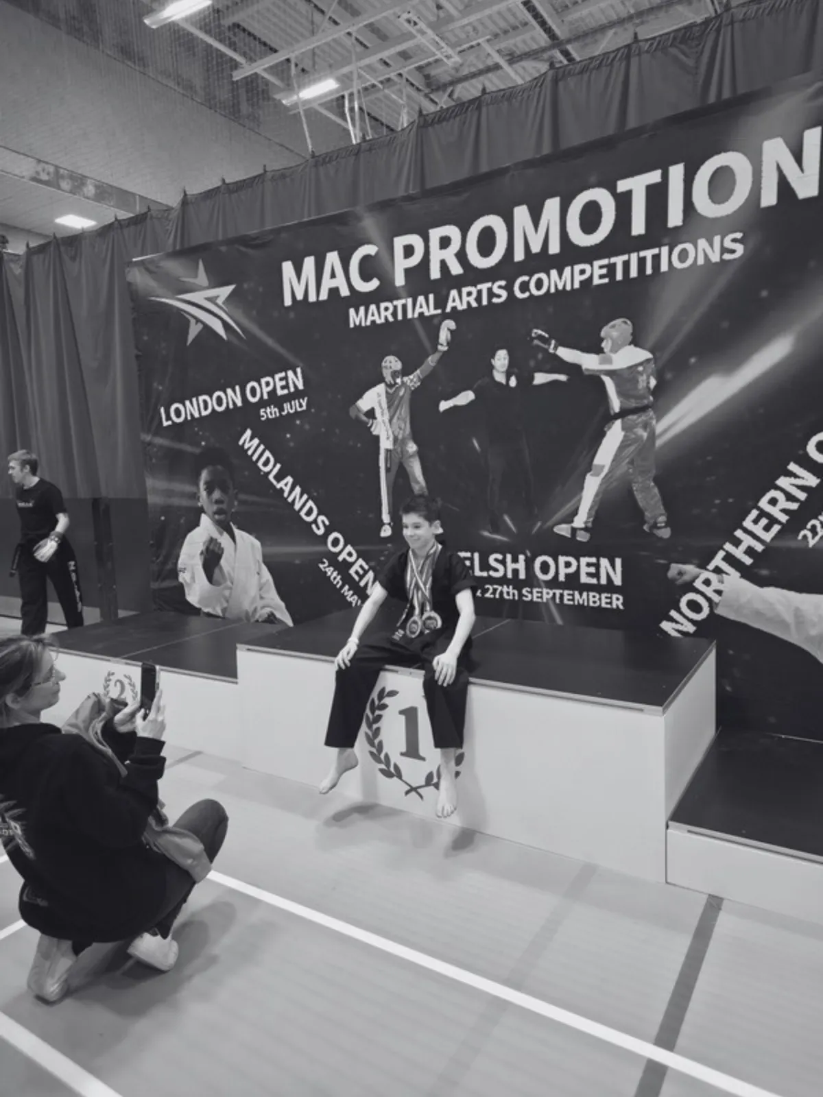 Tyler Killoran celebrating World Championship success after competition