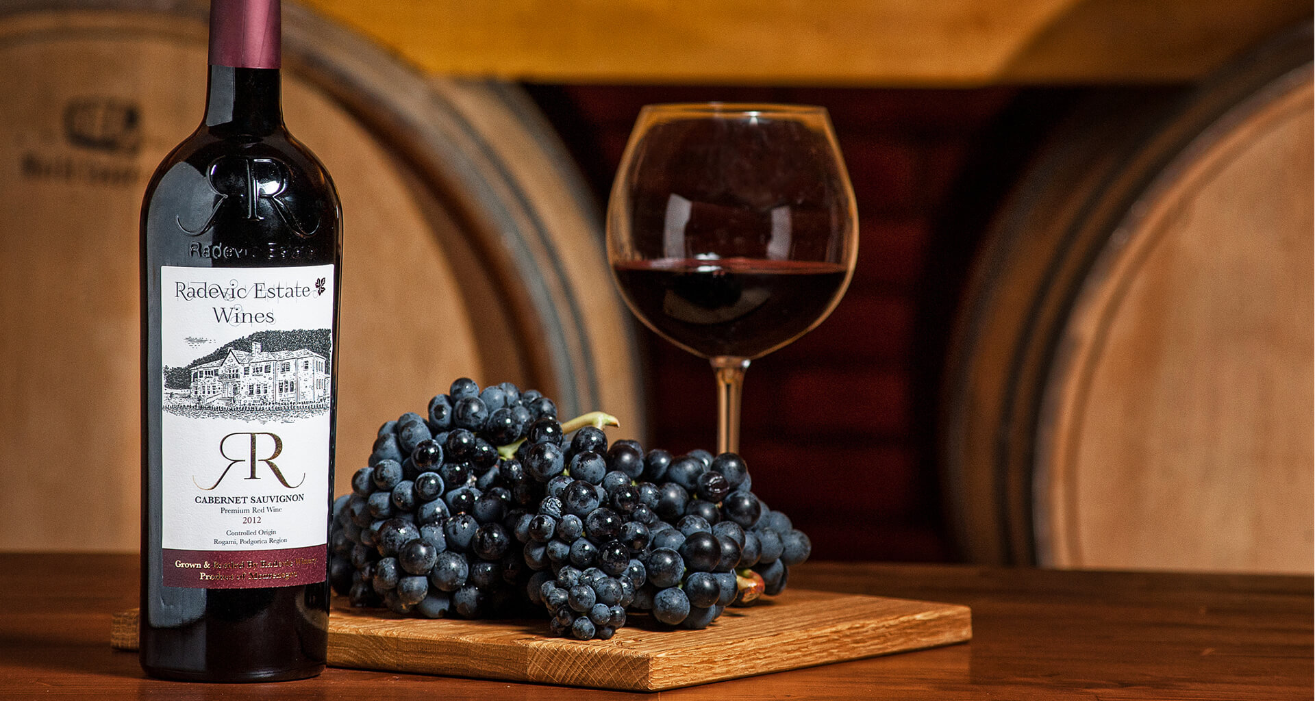 Wine and Grapes at Radevic Estate in Montenegro