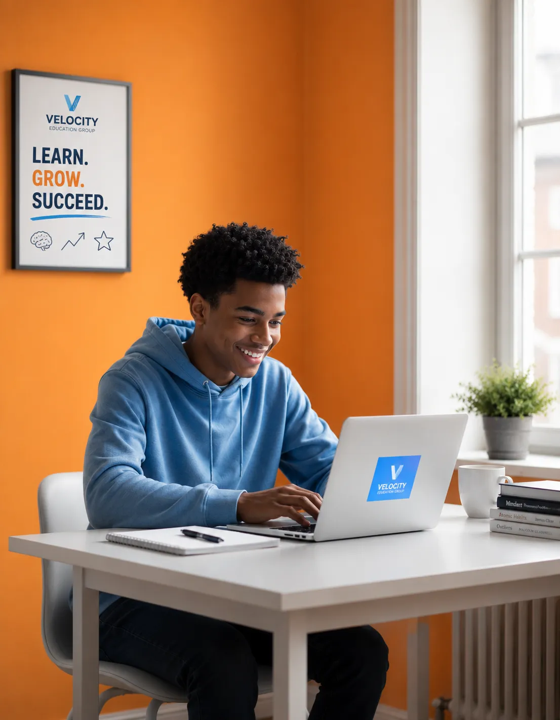 Teenager engaging with an online life skills course at home