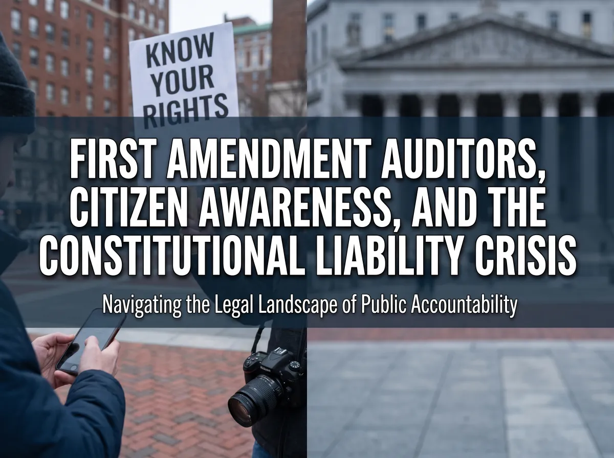 First amendment auditor blog post image shown. a public forum can be seen next to an image of a first amendment auditor.