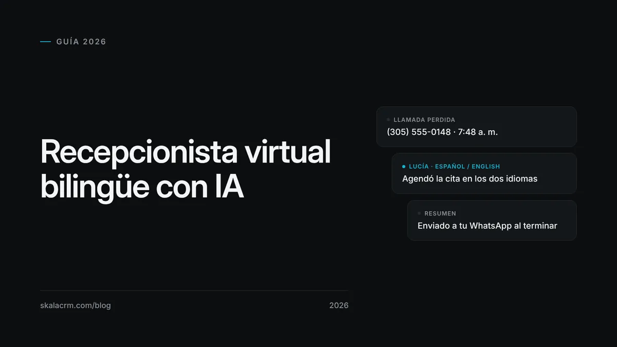 Recepcionista virtual bilingüe con IA: guía y precios 2026