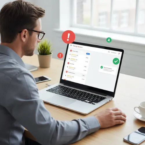 Surveillance des avis Google en temps réel – détection automatique des avis négatifs pour protéger la réputation locale d’un commerce.