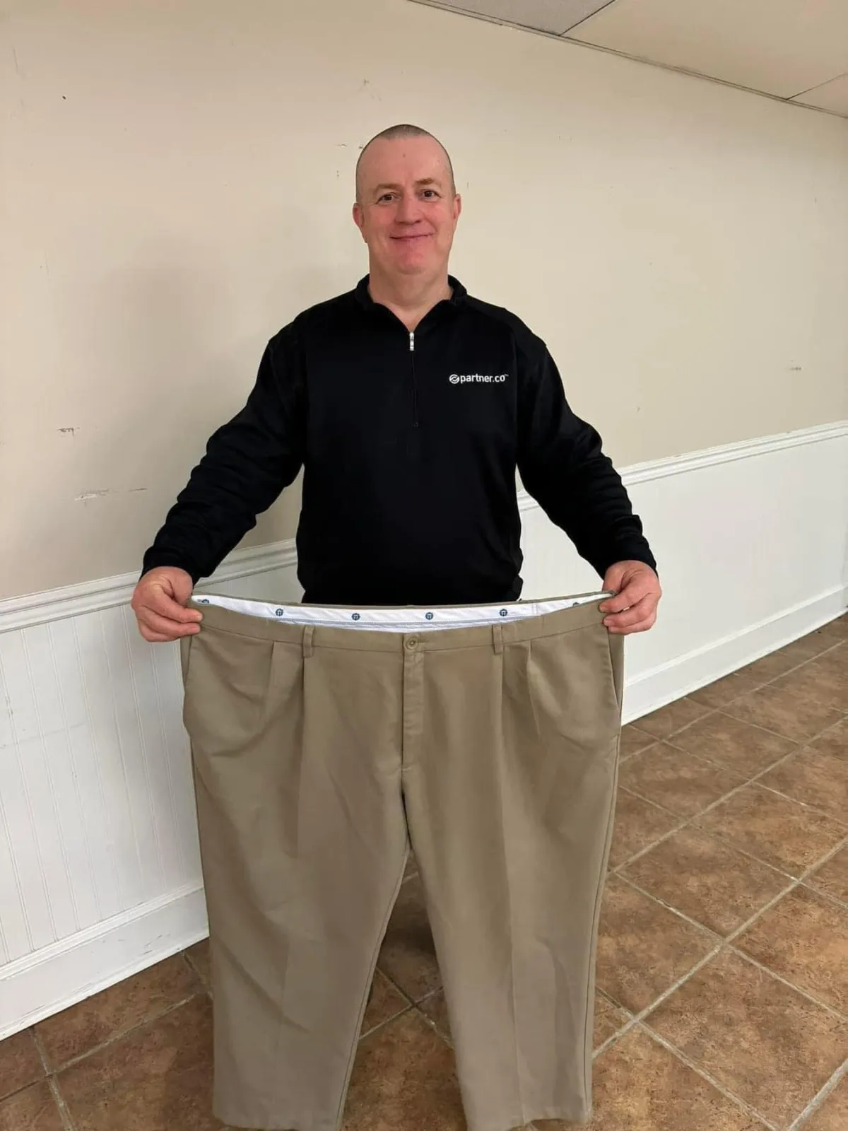 Before and After My Healthy Reach Man with pants