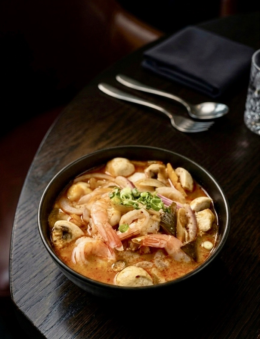 Cosy interior of Berry Thai Restaurant with warm lighting