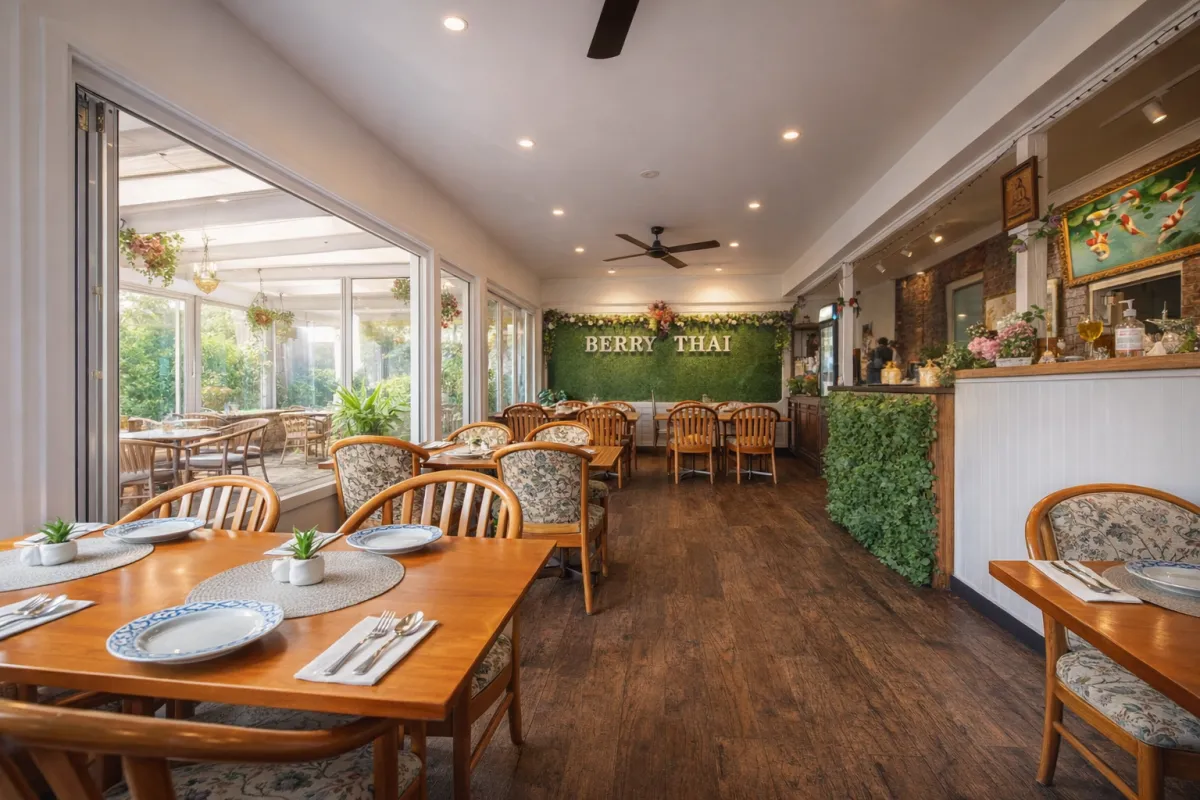 Takeaway Thai food neatly packed and ready to collect