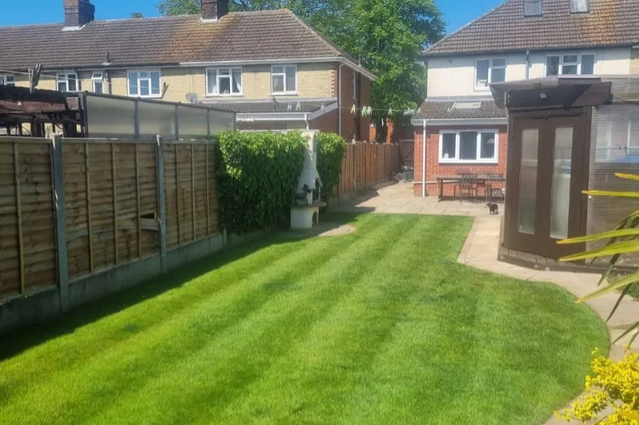 Turfing and lawn seeding in Ipswich with fresh turf laid on prepared soil