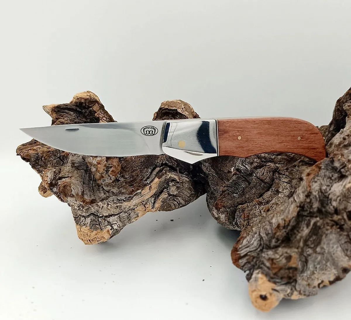 The Apex Skinner knife high-contrast macro