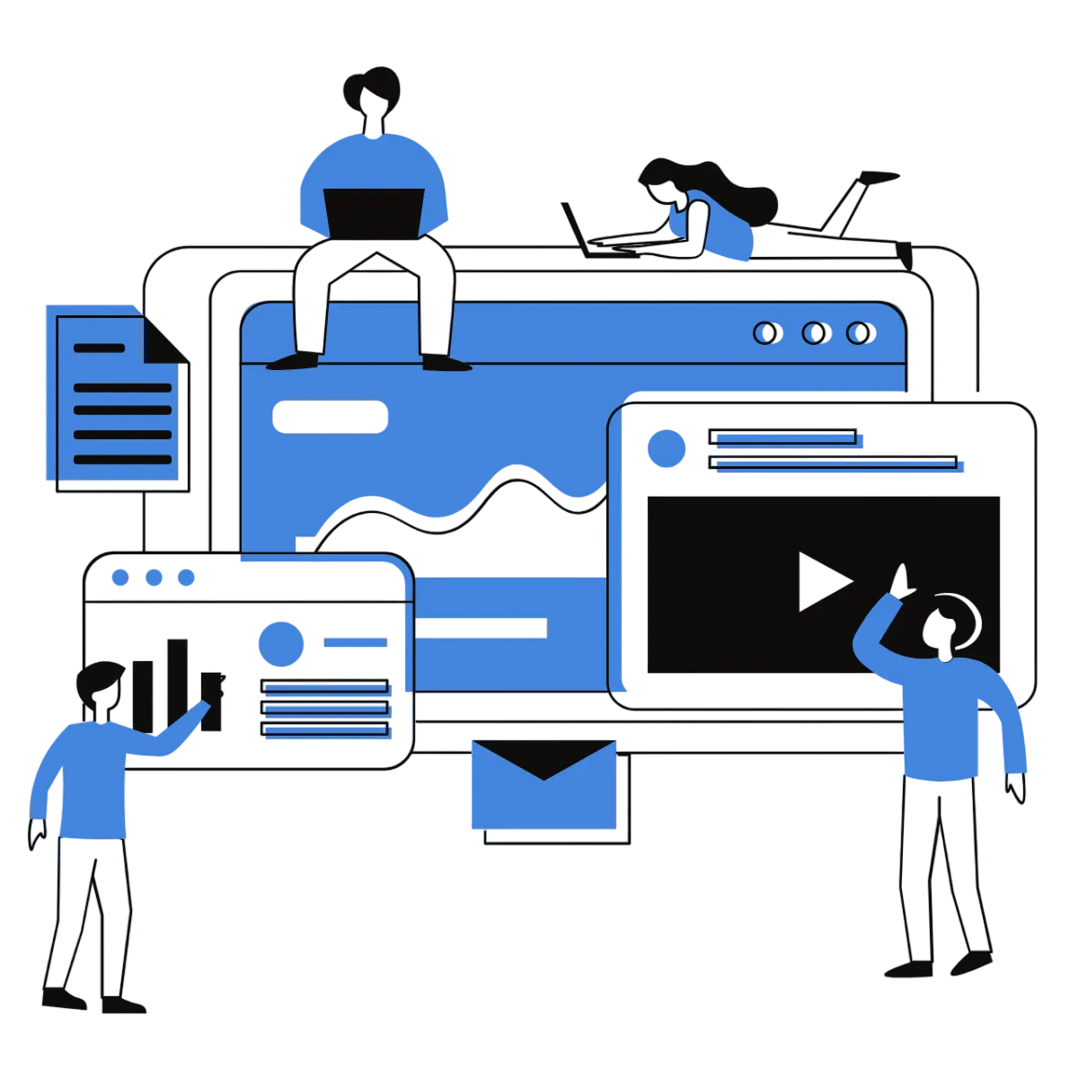 content creation team at work