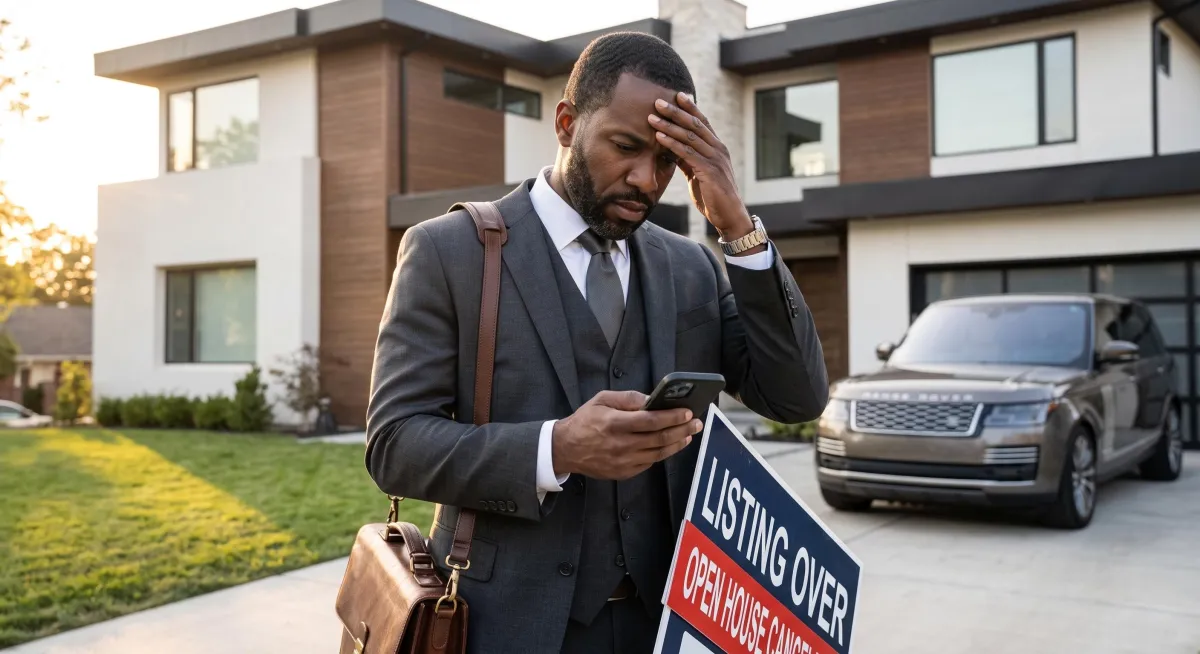 Real estate agent showing a property